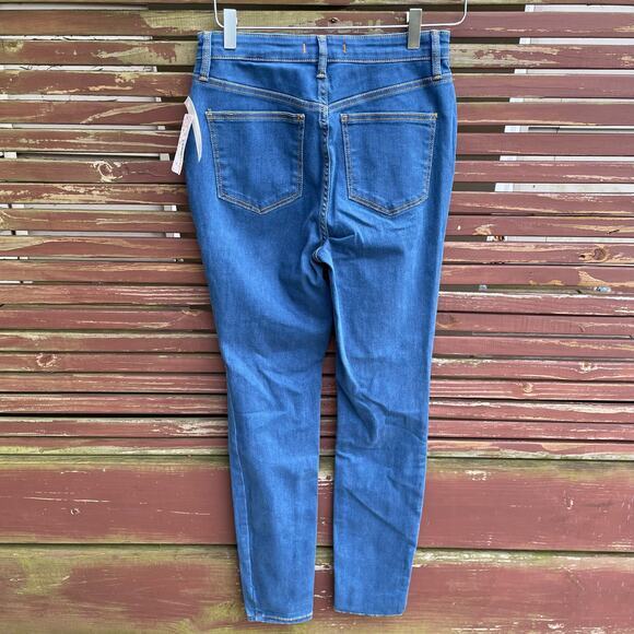 Free People Super Skinny Jeans Womens Distressed High Rise Denim Blue Sz 29 NWT - Picture 2 of 9